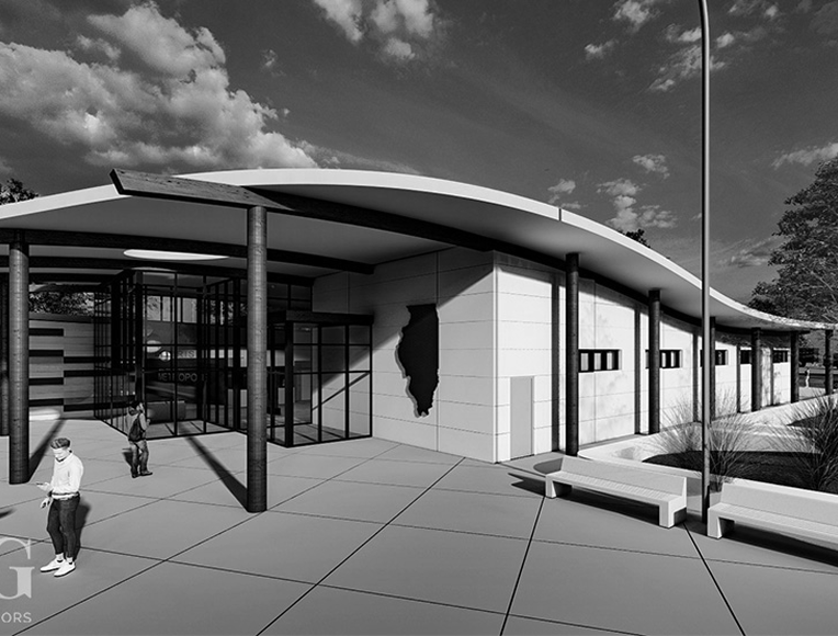 Fort Massac rest area exterior photograph treatment